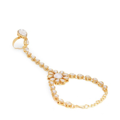 Women Gold Toned Kundan Studded Bracelet